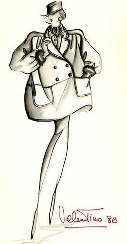 fashion sketch of a woman wearing a jacket